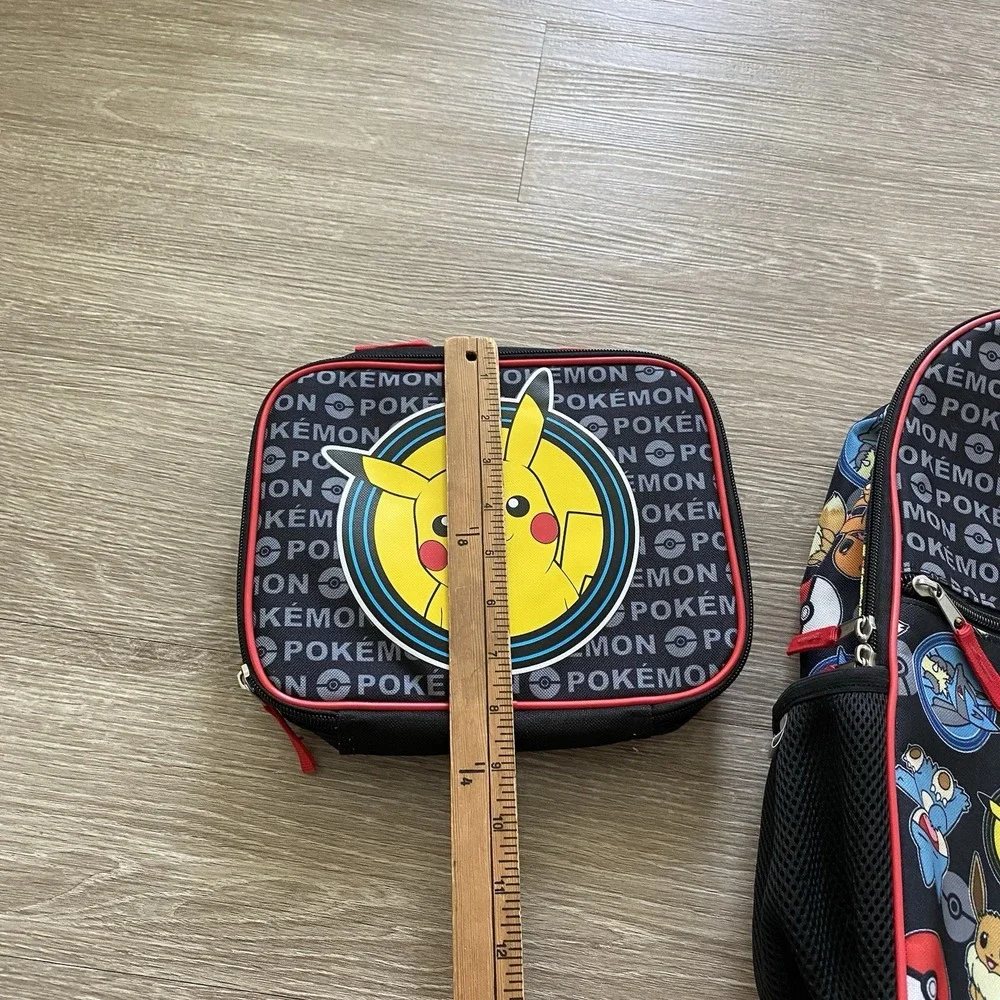 Bioworld Pokemon Backpack & Lunch Box Set School Pikachu Eevee Charmander